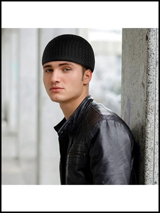 12-Piece Knit Kufi Hats Stretch Beanie Skull Caps Muslim Breathable